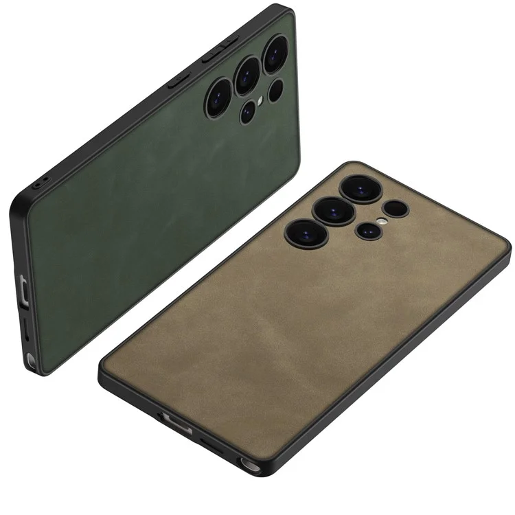 GKK For Samsung Galaxy S25 Ultra Case Skin-Touch Matte PU+TPU+PC Anti-Drop Phone Cover - Brown