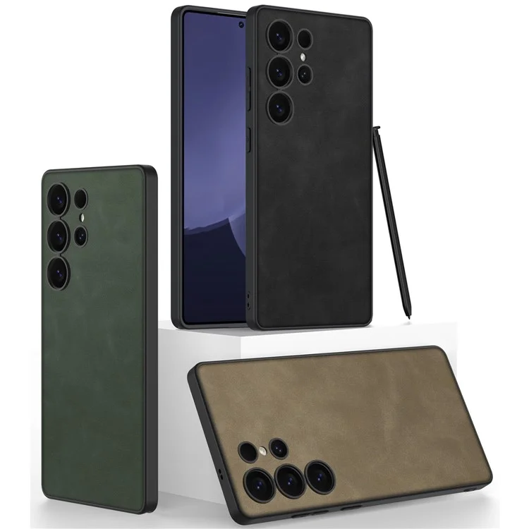 GKK For Samsung Galaxy S25 Ultra Case Skin-Touch Matte PU+TPU+PC Anti-Drop Phone Cover - Brown