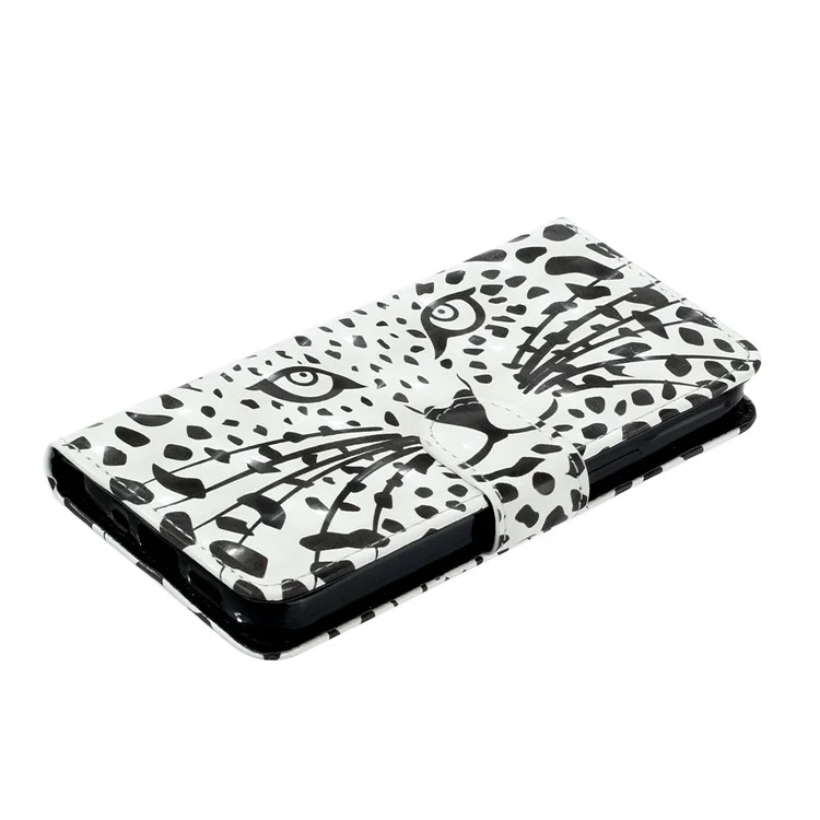 For Samsung Galaxy S25 Ultra Case 3D Pattern Printed Phone Leather Phone Cover - Leopard Head