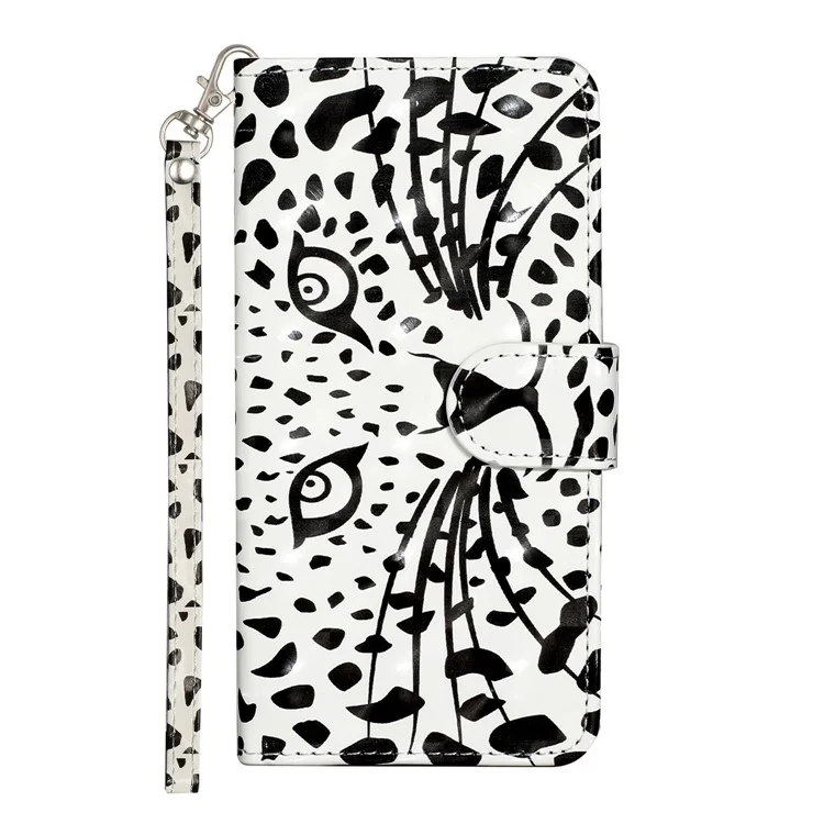 For Samsung Galaxy S25 Ultra Case 3D Pattern Printed Phone Leather Phone Cover - Leopard Head