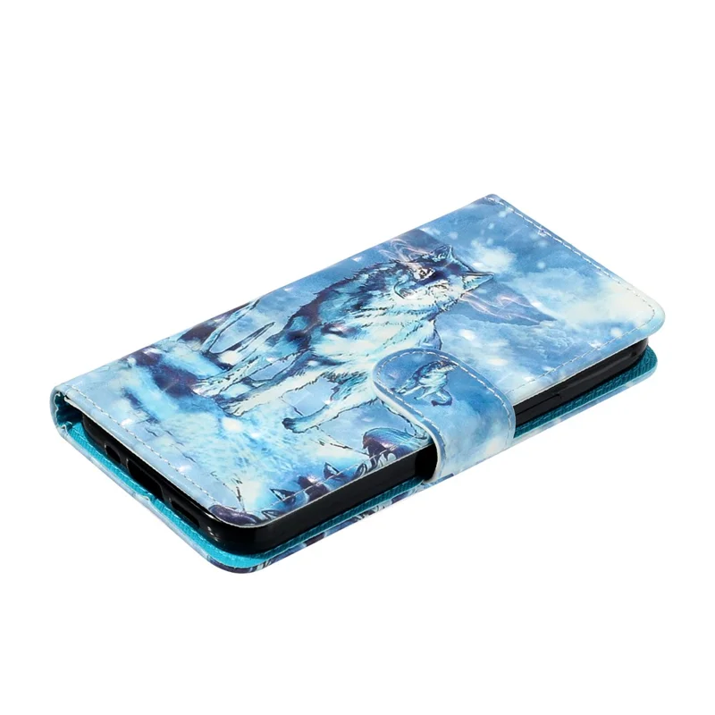 For Samsung Galaxy S25 Ultra Case 3D Pattern Printed Phone Leather Phone Cover - Snow Wolf