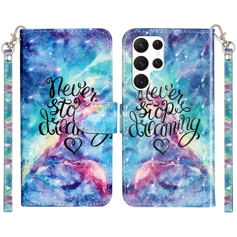 For Samsung Galaxy S25 Ultra Case 3D Pattern Printed Phone Leather Phone Cover - Starry Sky