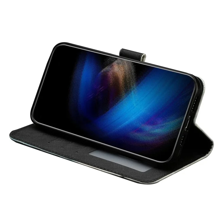 Für Samsung Galaxy A16 4G / 5G Hülle 3D-Muster bedruckter Leder-Handyhülle - Leopardenkopf
