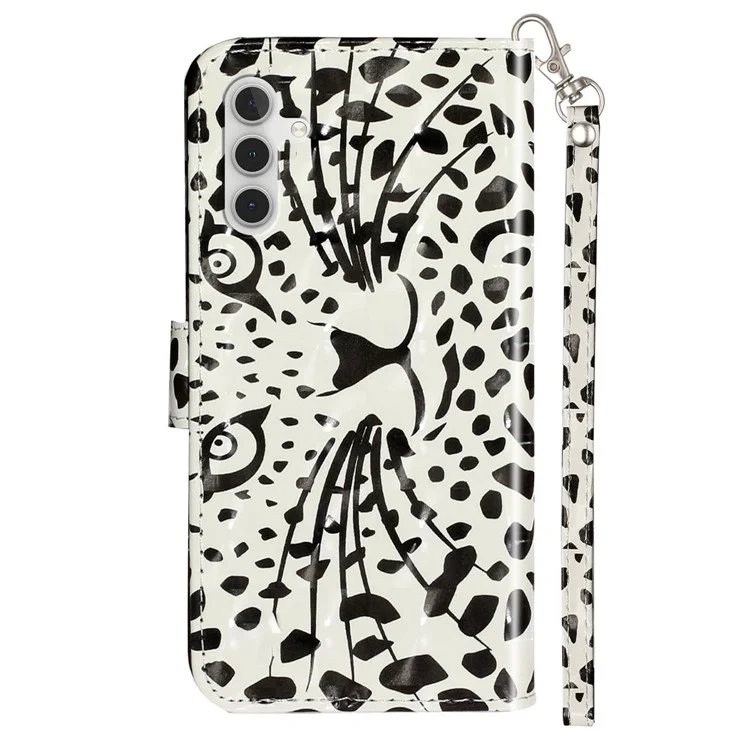 Für Samsung Galaxy A16 4G / 5G Hülle 3D-Muster bedruckter Leder-Handyhülle - Leopardenkopf