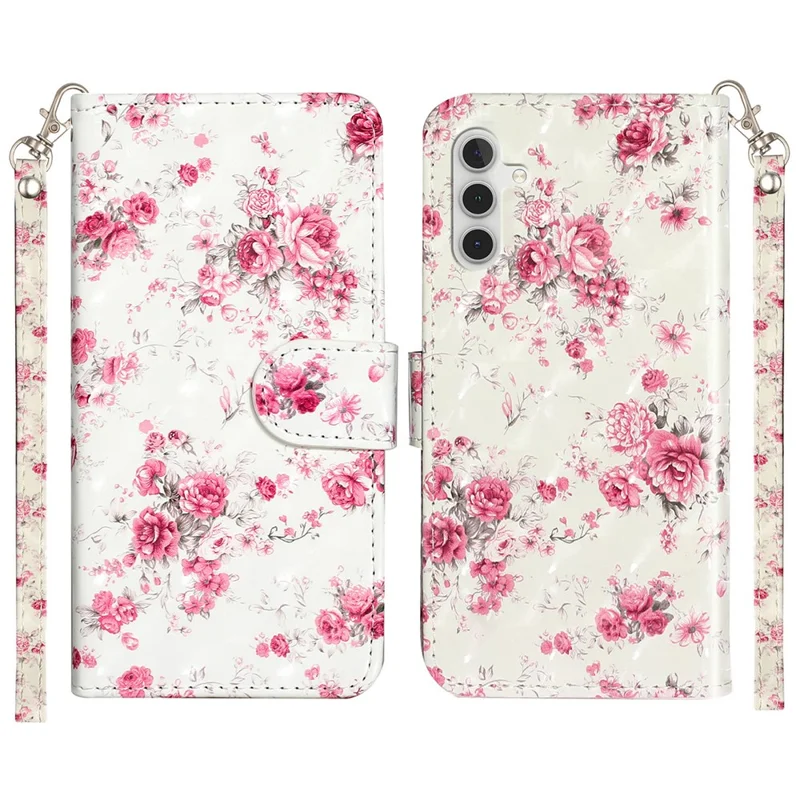 For Samsung Galaxy A56 5G Case 3D Pattern Printed Phone Leather Phone Cover - Roses
