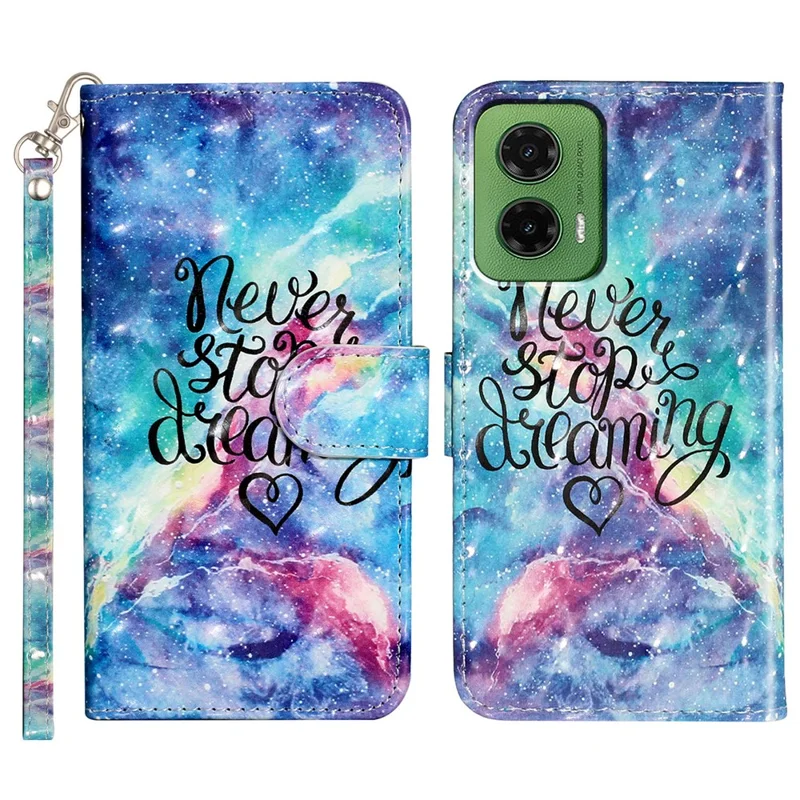 For Motorola Moto G35 5G Case 3D Pattern Printed Phone Leather Phone Cover - Starry Sky