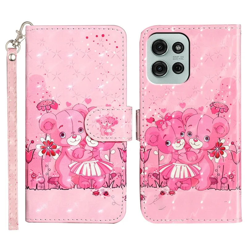 For Motorola Moto G75 5G Case 3D Pattern Printed Phone Leather Phone Cover - Bears