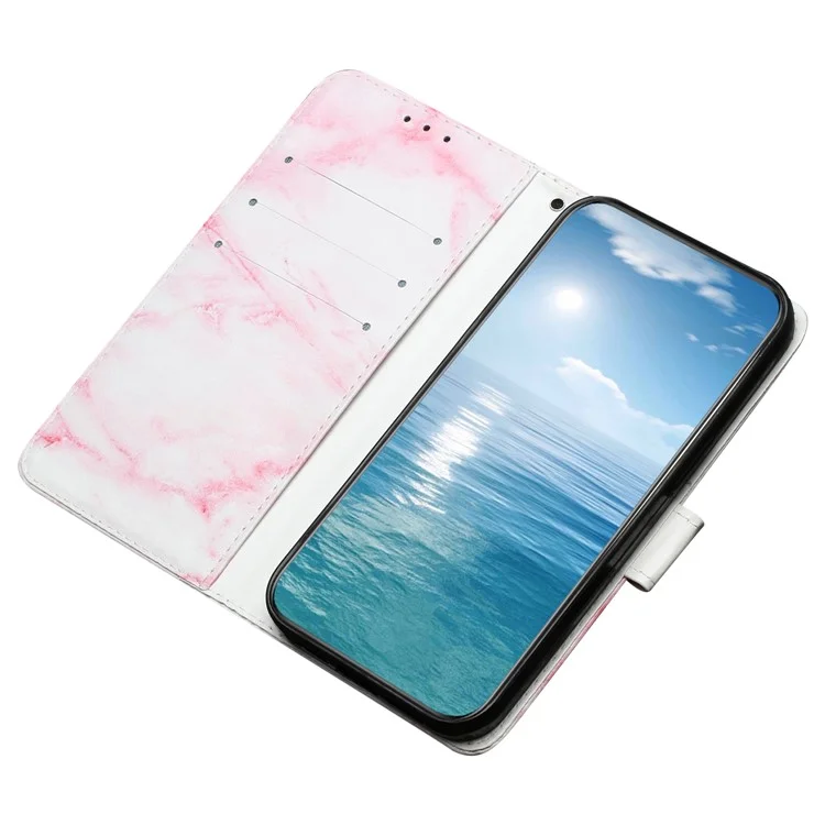 Für Samsung Galaxy A16 4G / 5G Hülle Muster PU-Leder Klapphandy-Cover - Rosa Marmor