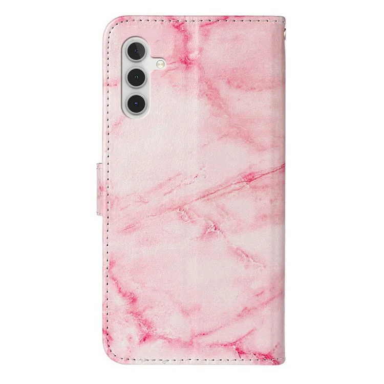 Für Samsung Galaxy A16 4G / 5G Hülle Muster PU-Leder Klapphandy-Cover - Rosa Marmor