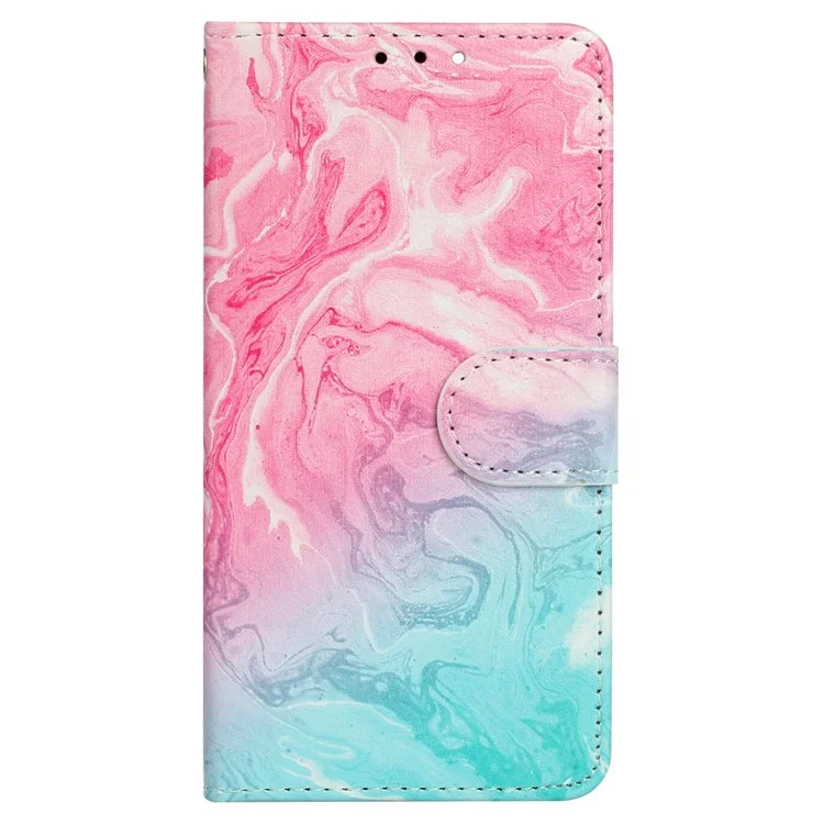 Étui pour Samsung Galaxy A36 5G en motif marbre rose vert en cuir PU avec rabat