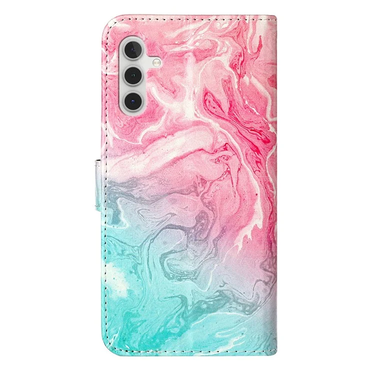Étui pour Samsung Galaxy A36 5G en motif marbre rose vert en cuir PU avec rabat