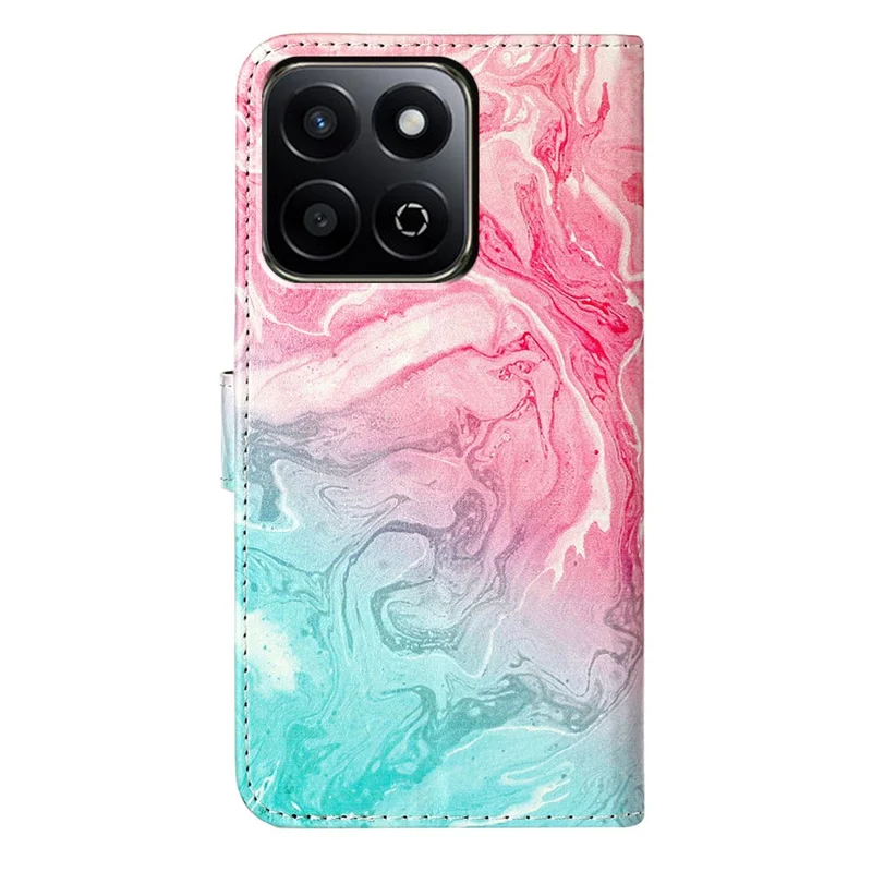For Honor X7c 5G / X7c 4G / 200 Smart 5G Case Pattern PU Leather Flip Phone Cover - Pink Green Marble