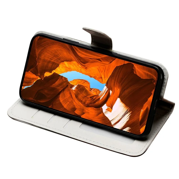 Capa de carteira de couro com padrão para Motorola Moto G75 5G com suporte para cartão - Coruja