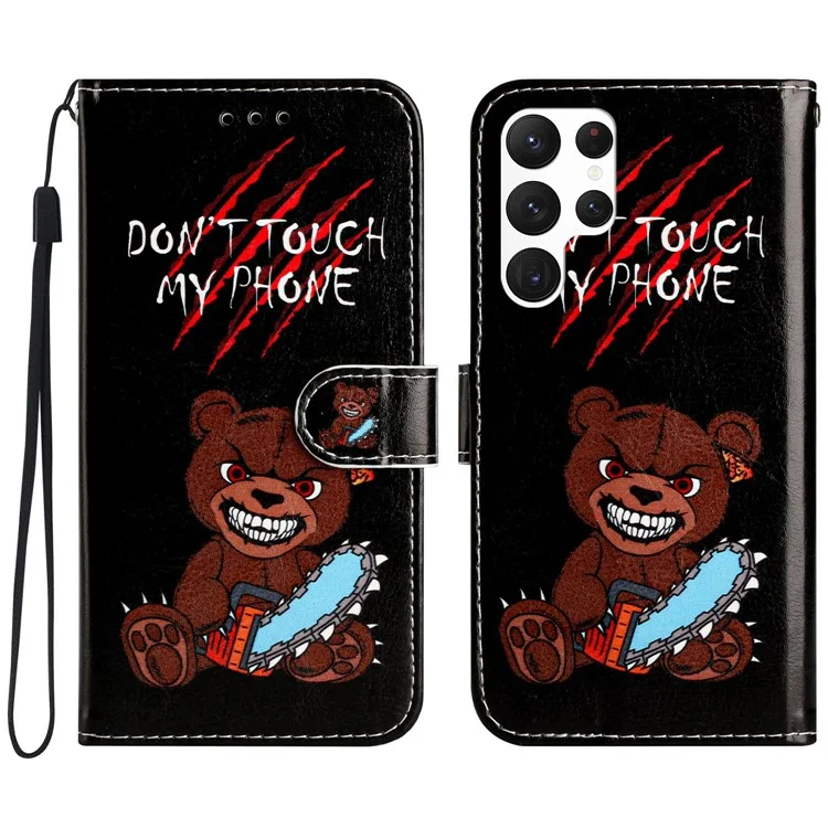 Für Samsung Galaxy S25 Ultra Wallet Case Bedrucktes Musterdesign Lederhandy Hülle - Fassen Sie mein Telefon nicht an