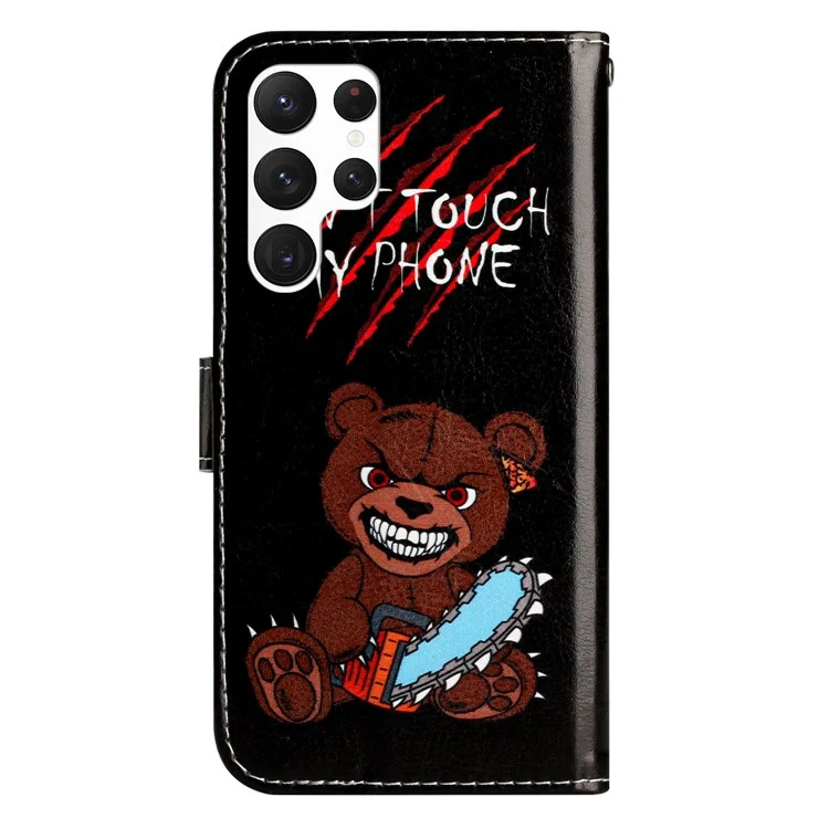 Für Samsung Galaxy S25 Ultra Wallet Case Bedrucktes Musterdesign Lederhandy Hülle - Fassen Sie mein Telefon nicht an