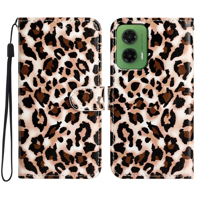 Für Motorola Moto G35 5G Wallet Case mit gedrucktem Muster, Leder-Handyhülle - Leopardenmuster