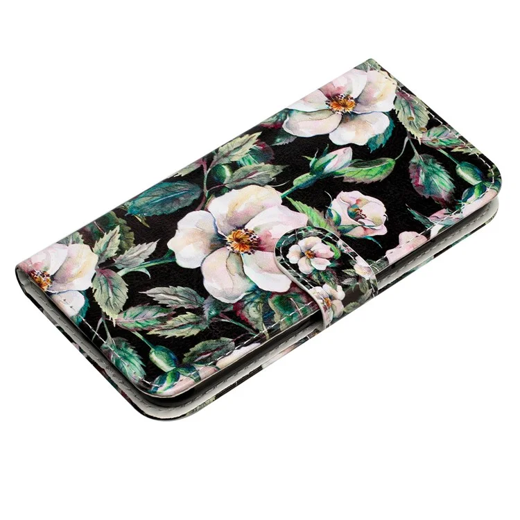 Für Motorola Moto G55 5G Wallet Case Bedrucktes Musterdesign Leder Handyhülle - Magnolia