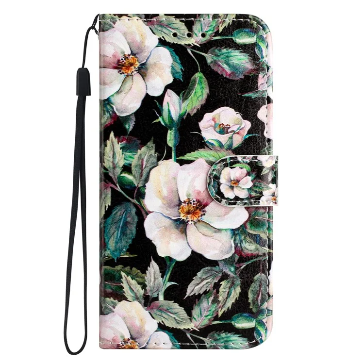 Für Motorola Moto G55 5G Wallet Case Bedrucktes Musterdesign Leder Handyhülle - Magnolia