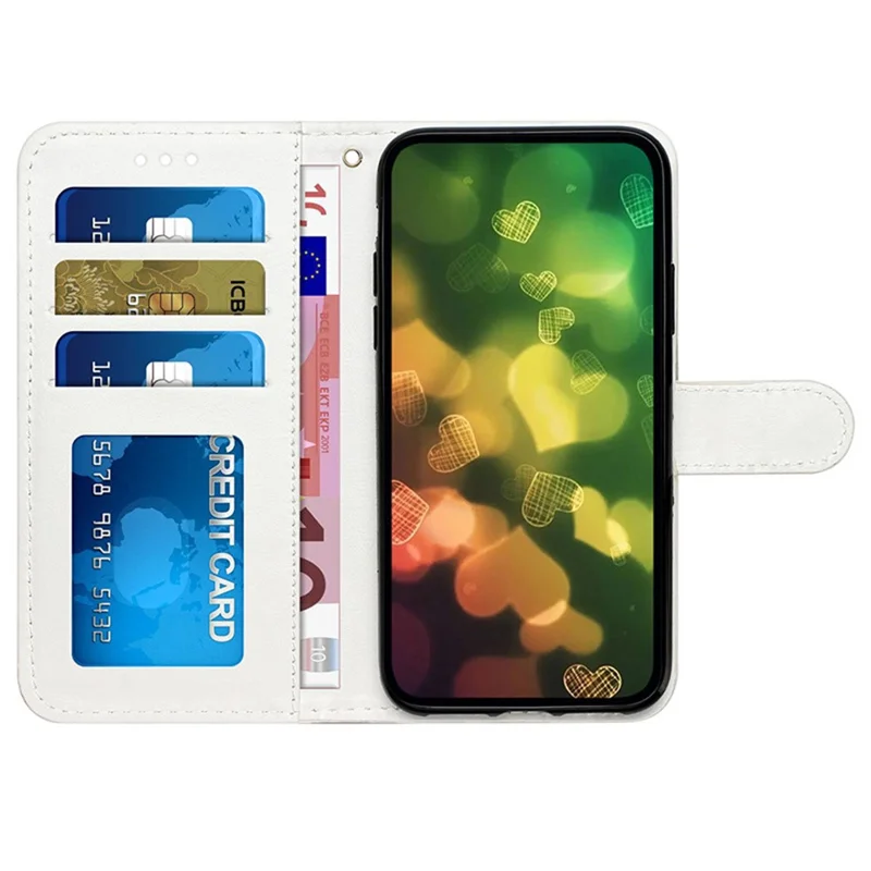 For Motorola Moto G55 5G Wallet Case Printed Pattern Design Leather Phone Cover - Couple Wolf