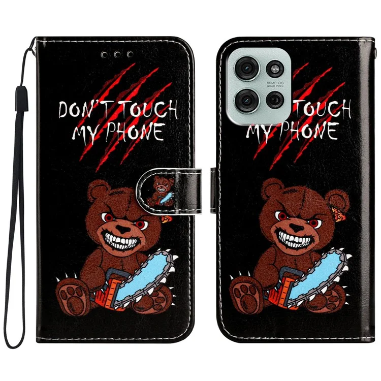 Für Motorola Moto G75 5G Wallet Case bedrucktes Musterdesign Leder Handyhülle - Fass mein Handy nicht an