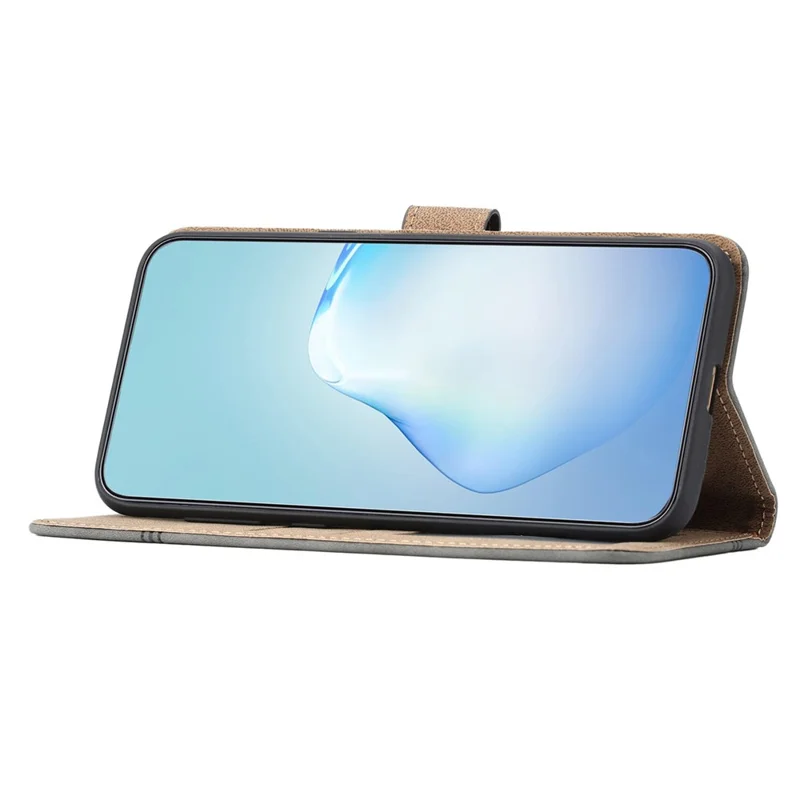 For Samsung Galaxy A17 5G / A17 4G / A26 5G Case Line Imprinted PU Leather Wallet Phone Cover - Brown