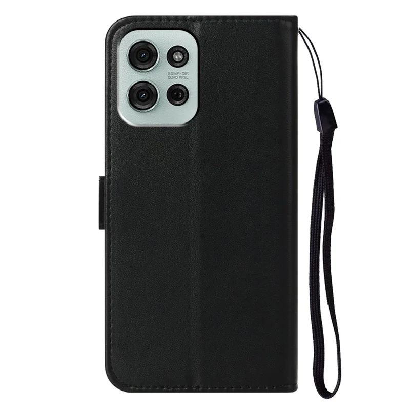 Capa para Motorola Moto G75 5G com porta-cartões em couro sintético, estilo carteira com tampa - Preto