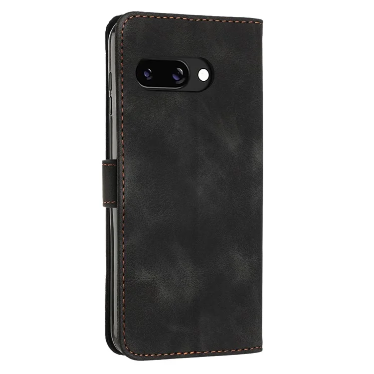 Für Google Pixel 9a Hülle Handtasche mit geprägtem Dreieck-Leder-Handyhülle - Schwarz