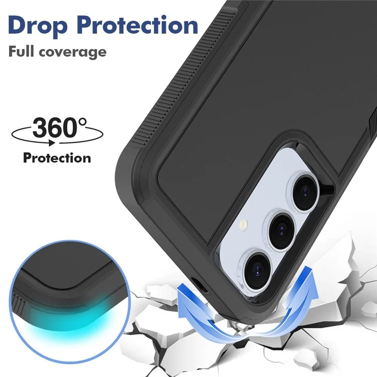 Custodia per Samsung Galaxy S25+ 2 in 1 PC+TPU antiurto - Nero