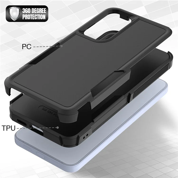 Custodia per Samsung Galaxy S25+ 2 in 1 PC+TPU antiurto - Nero