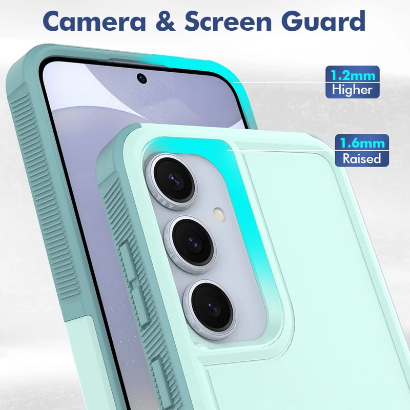 For Samsung Galaxy S25+ Case 2-in-1 PC+TPU Shockproof Phone Cover - Mint Green