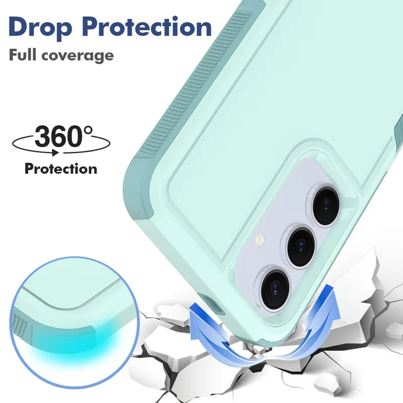 For Samsung Galaxy S25+ Case 2-in-1 PC+TPU Shockproof Phone Cover - Mint Green