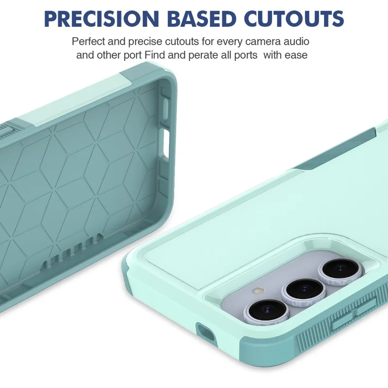 For Samsung Galaxy S25+ Case 2-in-1 PC+TPU Shockproof Phone Cover - Mint Green
