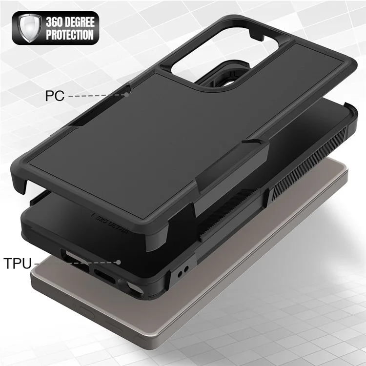 Custodia per Samsung Galaxy S25 Ultra 2 in 1 PC+TPU antiurto - Nero