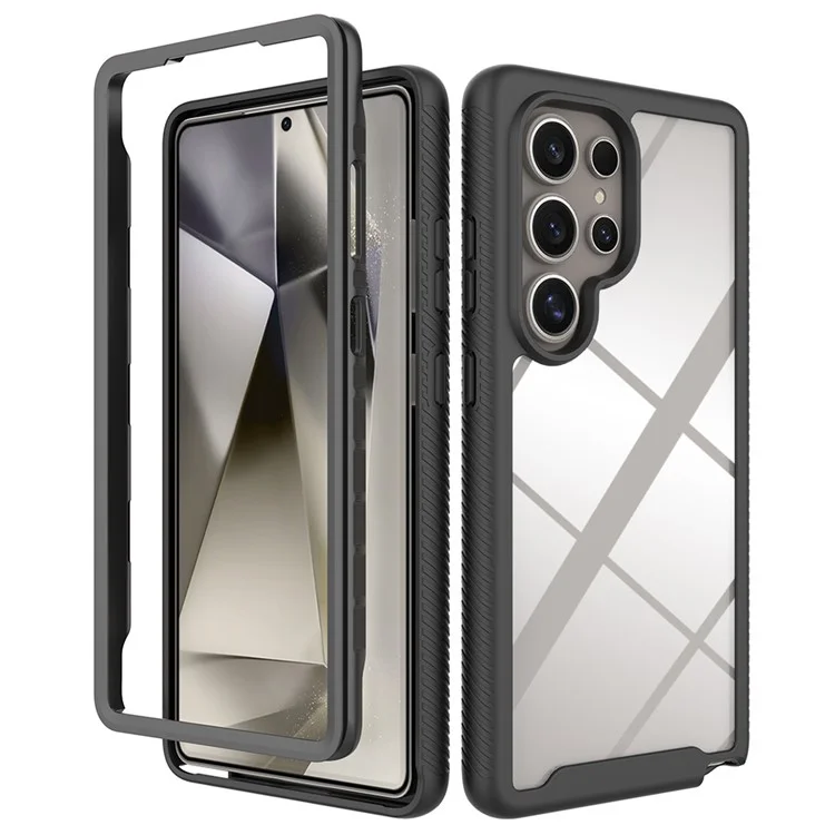 Für Samsung Galaxy S25 Ultra Hülle Anti-Drop 2-in-1 PC+TPU Handyhülle - Schwarz