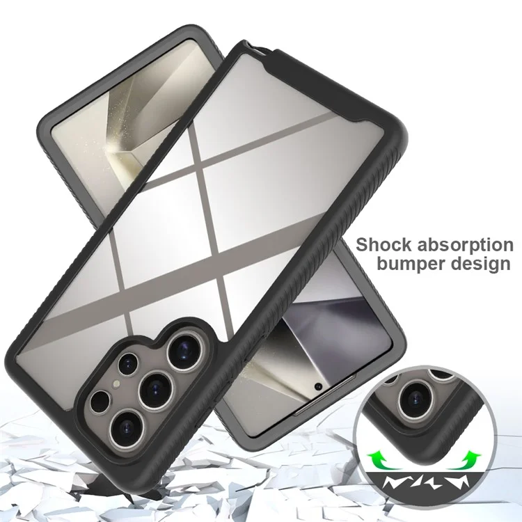 Für Samsung Galaxy S25 Ultra Hülle Anti-Drop 2-in-1 PC+TPU Handyhülle - Schwarz