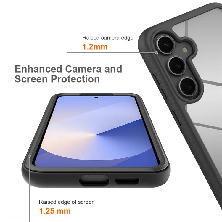 Für Samsung Galaxy S25+ Hülle Anti-Drop 2-in-1 PC+TPU Handyhülle - Schwarz