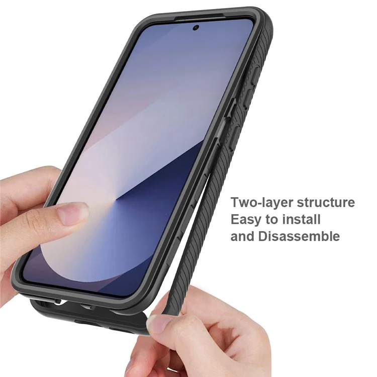 Для Samsung Galaxy S25 Чехол Anti-Drop 2-в-1 PC+TPU Чехол для телефона - Черный