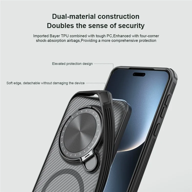 NILLKIN Camshield Prop Series Hülle für Honor Magic7 Pro 5G kompatibel mit MagSafe TPU+PC Telefonhülle mit Schieber-Kamera