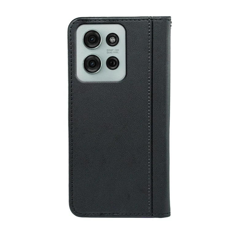 Funda de cartera para Motorola Moto G75 5G HX01, cierre magnético de piel sintética, color negro.