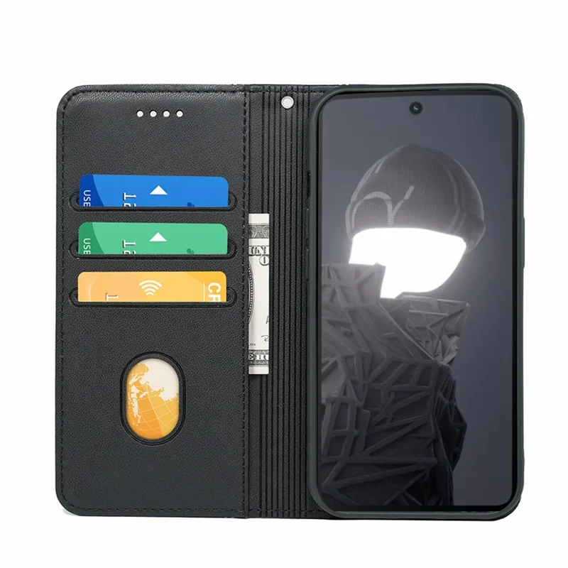 HX01 For HMD Fusion 5G Wallet Case Magnetic Closing PU Leather Phone Cover - Black