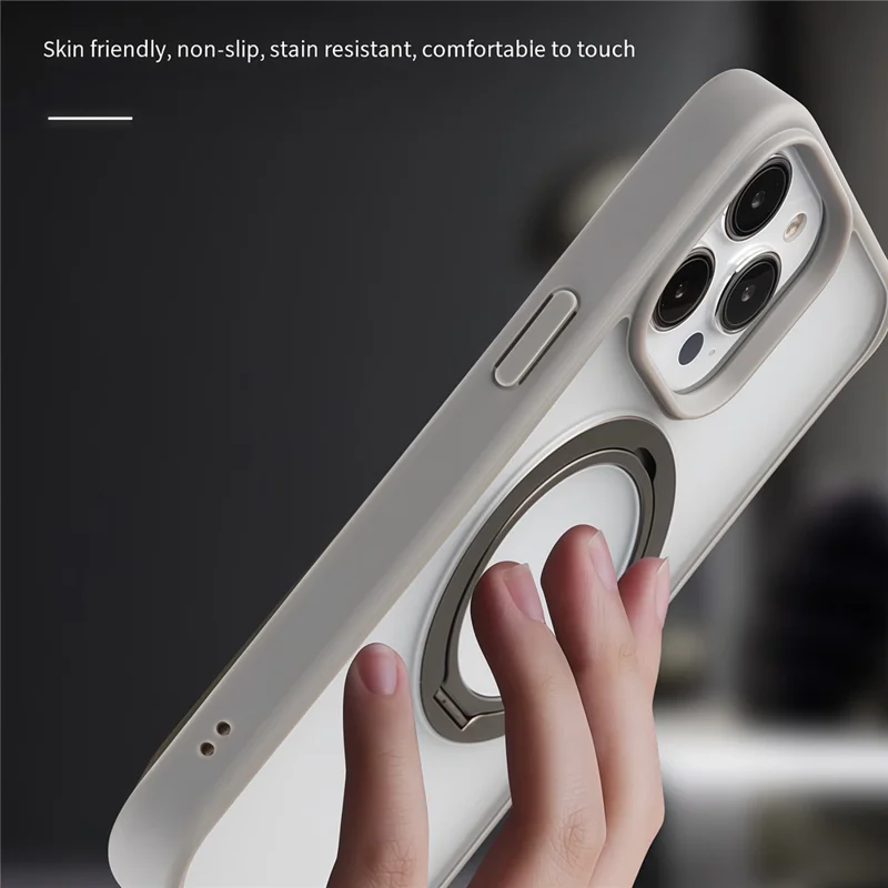 For iPhone 15 Pro Max Case Compatble with MagSafe Rotating Kickstand TPU+PC Phone Cover - Matte Blue