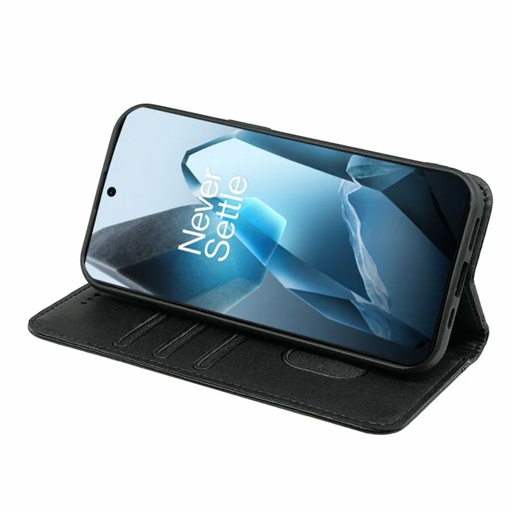 HX01 Geldbörsen-Hülle für OnePlus 13, magnetisch verschließbar, aus PU-Leder - Schwarz
