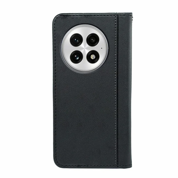 HX01 Geldbörsen-Hülle für OnePlus 13, magnetisch verschließbar, aus PU-Leder - Schwarz