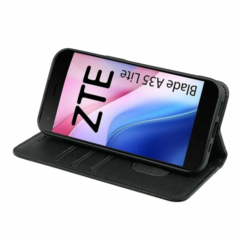 Чехол-книжка HX01 для ZTE Blade A35 Lite, магнитное закрытие, чехол из искусственной кожи - черный