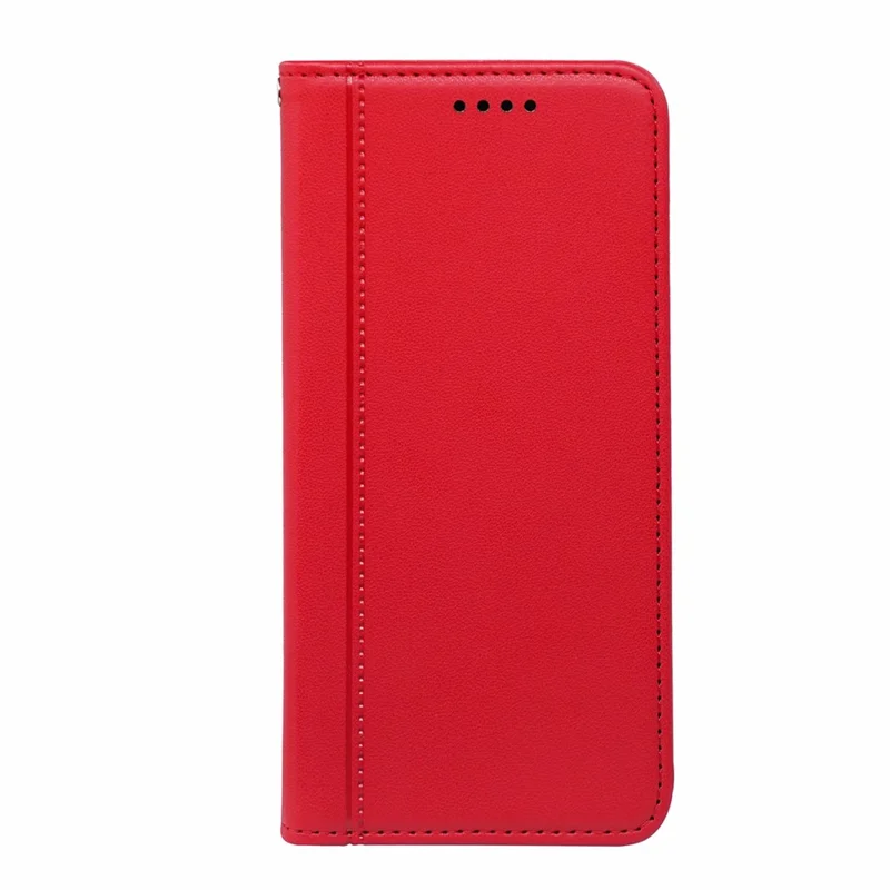 HX01 For iPhone 16 Plus Wallet Case Magnetic Closing PU Leather Phone Cover - Red