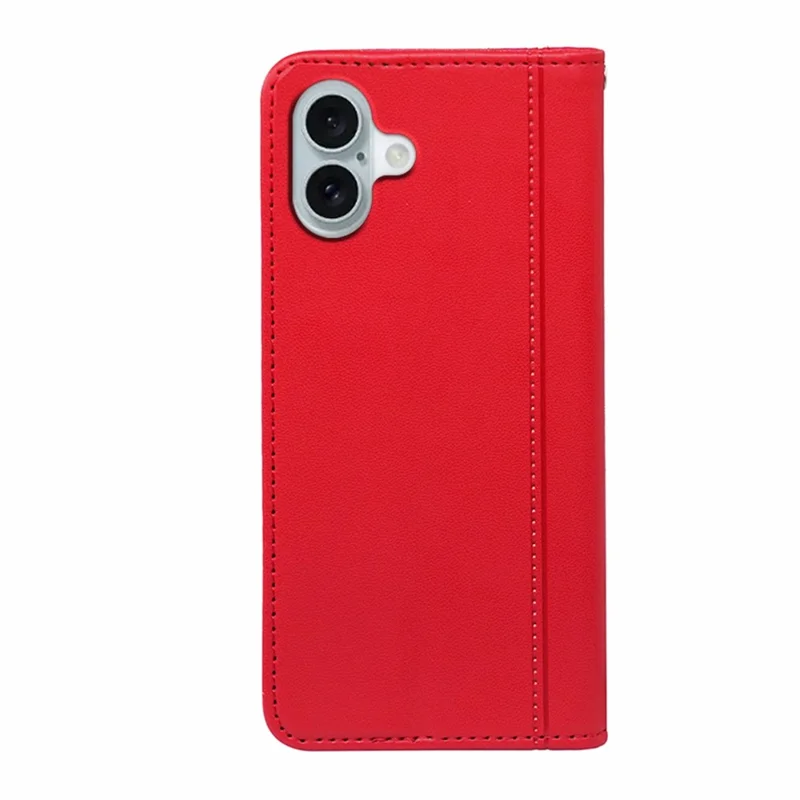 HX01 For iPhone 16 Plus Wallet Case Magnetic Closing PU Leather Phone Cover - Red