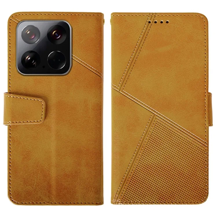 IDEWEI Custodia in pelle per Xiaomi 15, portafoglio, cover con supporto, texture vitello - Marrone