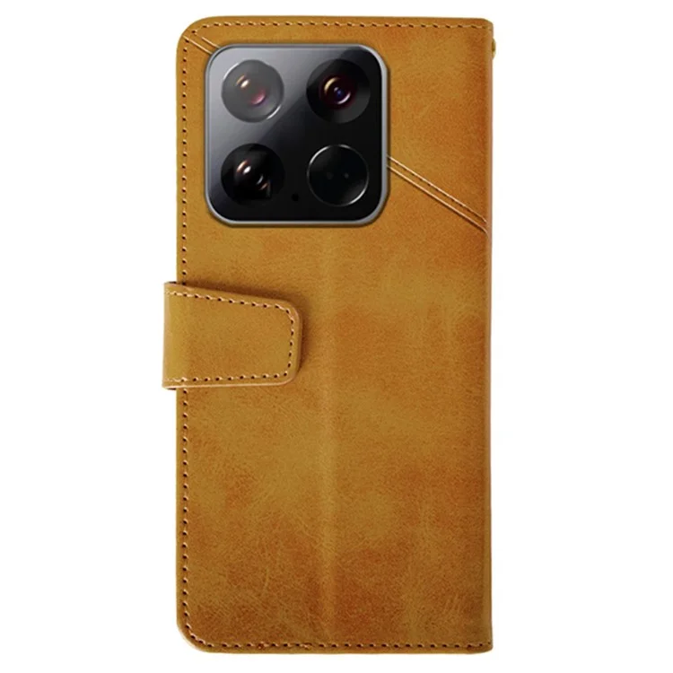 IDEWEI Custodia in pelle per Xiaomi 15, portafoglio, cover con supporto, texture vitello - Marrone
