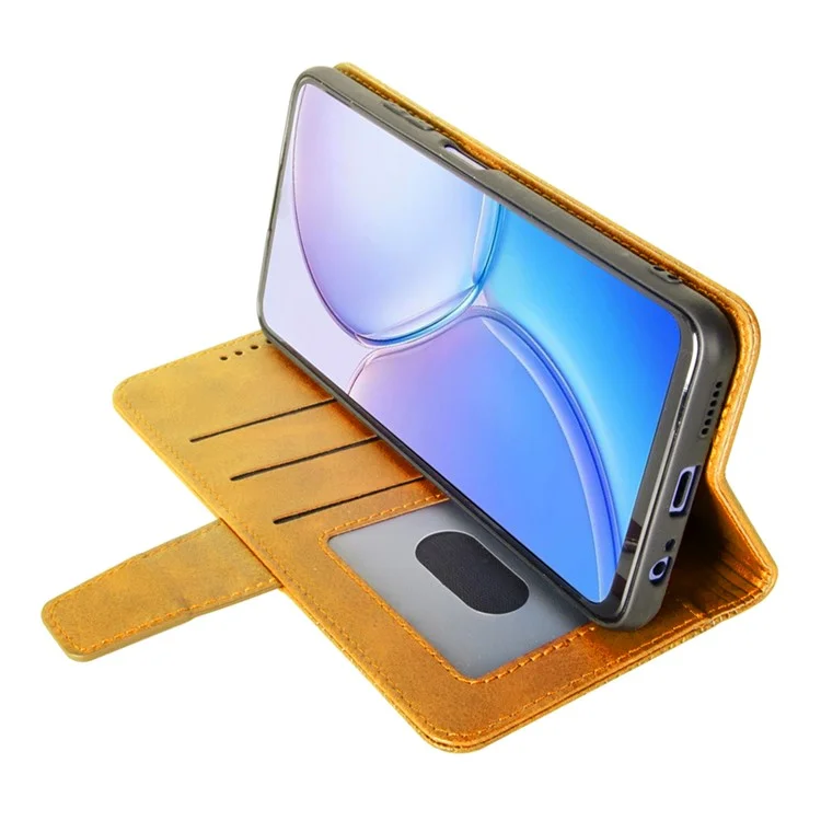 Custodia in pelle a portafoglio IDEWEI per Xiaomi 15 Pro, con supporto - Marrone
