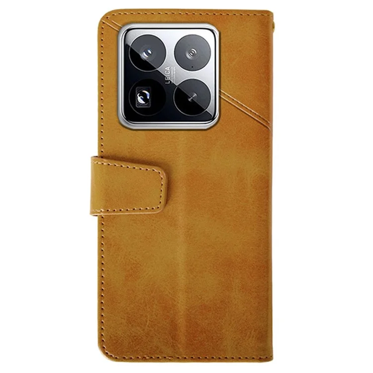 Custodia in pelle a portafoglio IDEWEI per Xiaomi 15 Pro, con supporto - Marrone